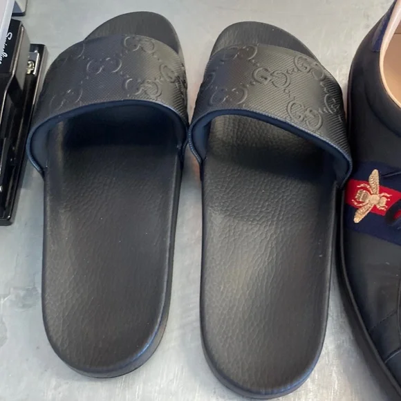 Gucci slides no box Gucci Pursuit GG Logo Slide Sandal (Women) EU 36 Black Green  main image 4